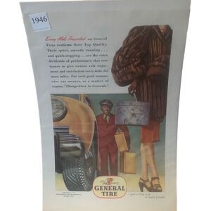 Vintage 1946 General Tire Every Mile Traveled Ad Advertisement